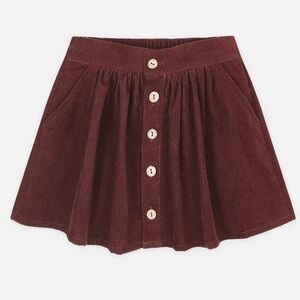 Rylee + Cru Button Front Mini Skirt | Burgundy | 4-5Y